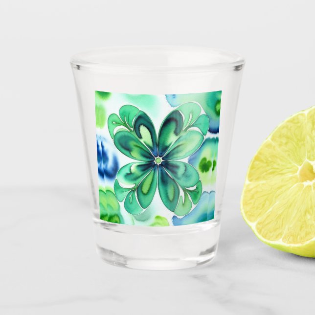 Lucky Shamrock Shot Glass (Front)