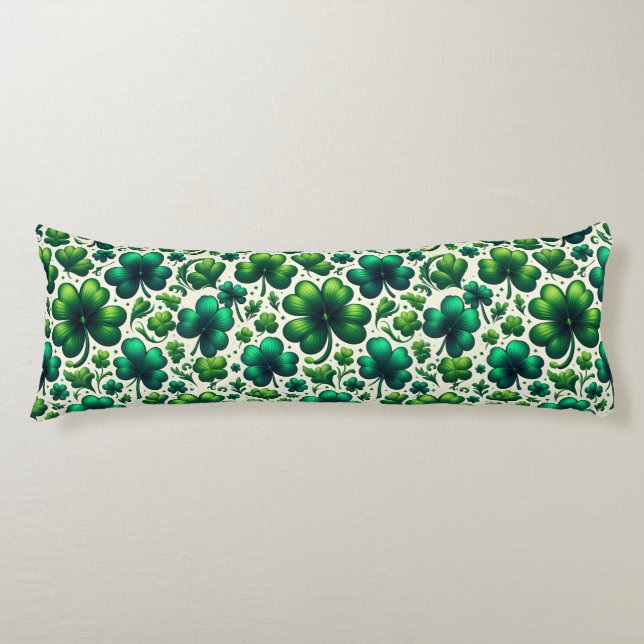 Lucky Shamrock St. Patrick’s Day Body Pillow Cover (Front)