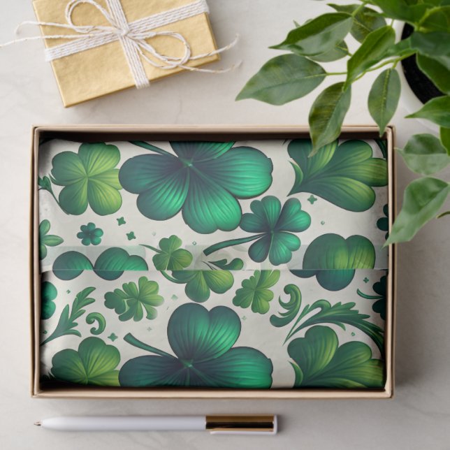 Lucky Shamrock St. Patrick’s Day Gift Wrap Tissue  Paper (Gift)