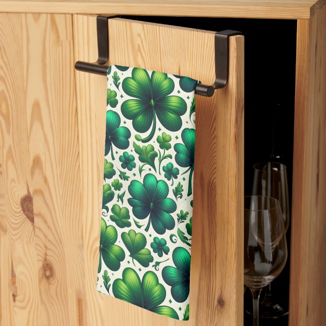 Lucky Shamrock St. Patrick’s Day Kitchen Towels (Thirds Fold)