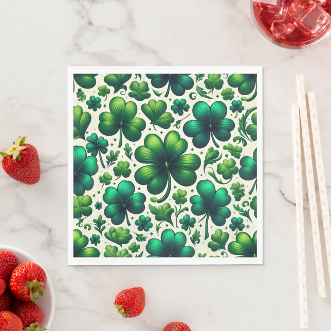 Lucky Shamrock St. Patrick’s Day Party Napkin (Insitu)