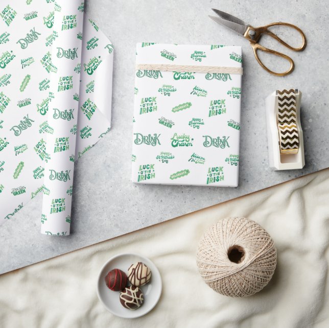 Lucky Shamrock St. Patrick’s Day Pattern  Wrapping Paper (Crafts)