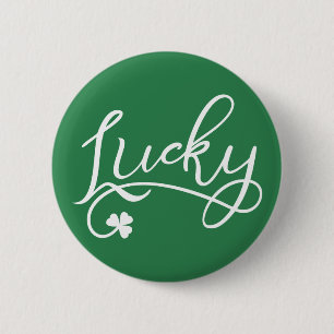 Lucky Shamrock St Patricks Day 6 Cm Round Badge