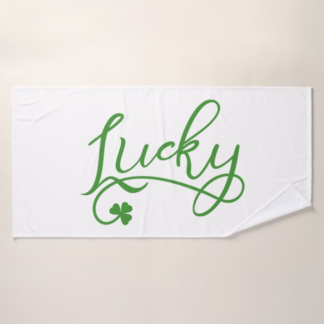 Lucky Shamrock St Patricks Day Bath Towel (Bath Towel)