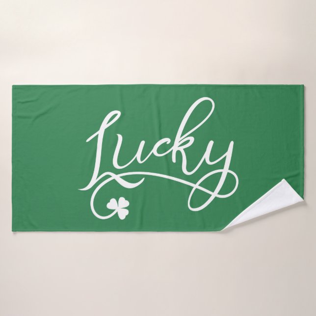 Lucky Shamrock St Patricks Day Bath Towel (Bath Towel)