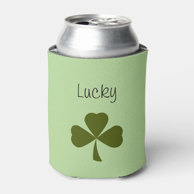 Lucky Shamrock St. Patrick's Day Can Cooler (Can Front)