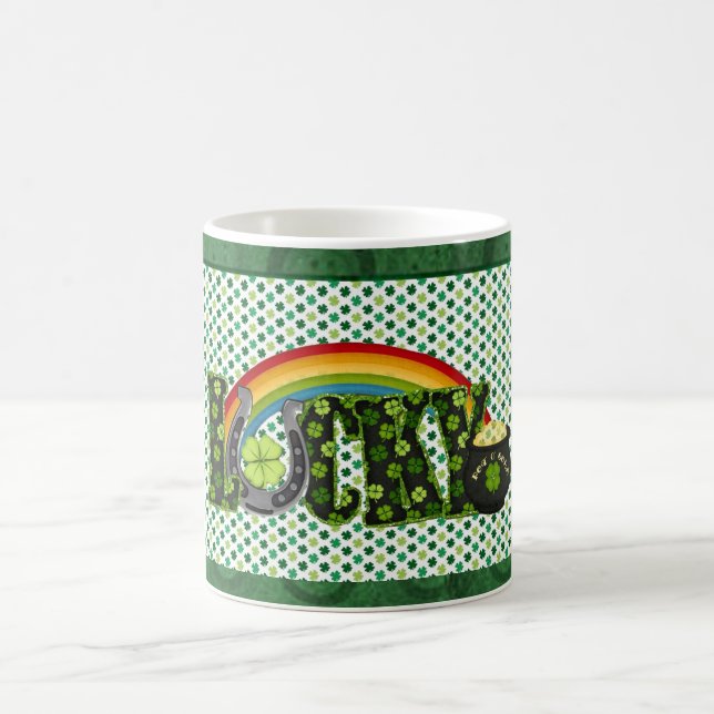 Lucky Shamrock St Patricks Day Coffee Mug (Center)