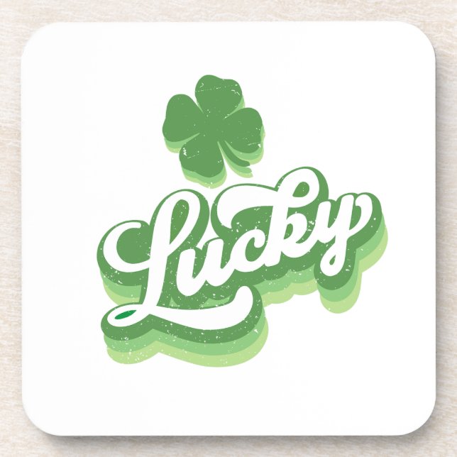 Lucky Shamrock St Patrick's Day Irish Coaster (Front)