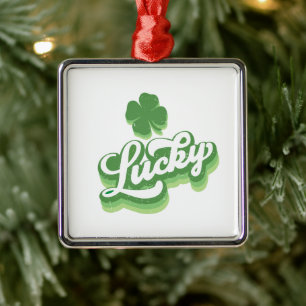 Lucky Shamrock St Patrick's Day Irish Metal Ornament
