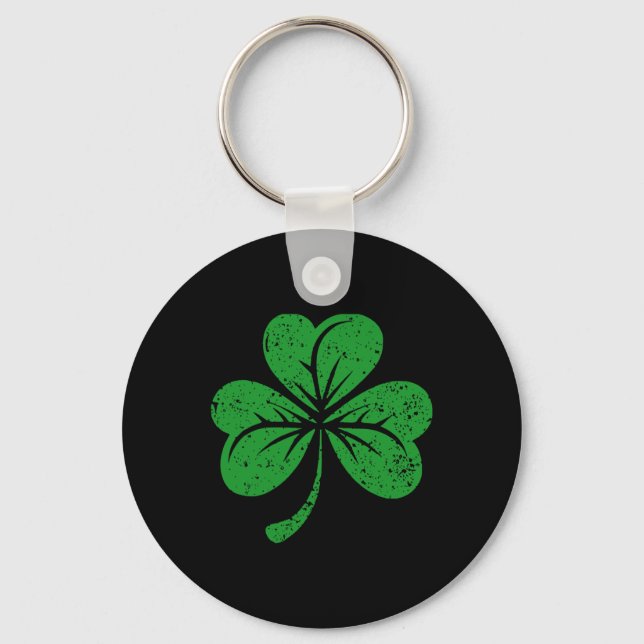 Lucky Shamrock St Patricks Day  Key Ring (Front)
