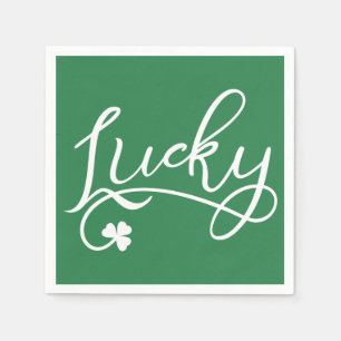 Lucky Shamrock St Patricks Day Party Napkin