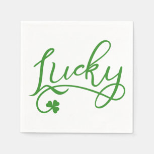Lucky Shamrock St Patricks Day Party Napkin