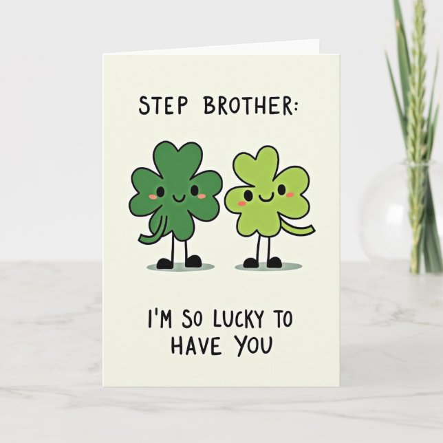 Lucky Shamrock Stepbrother Card (Front)