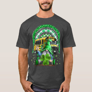 Lucky Shamrock The Bus Driver Gnome Funny St Patri T-Shirt
