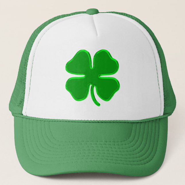 lucky shamrock trucker hat (Front)