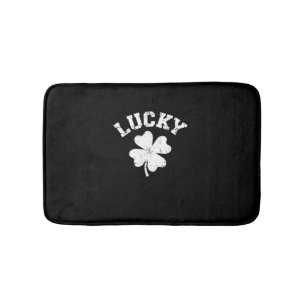 Lucky shamrock vintage T-Shirt Bath Mat