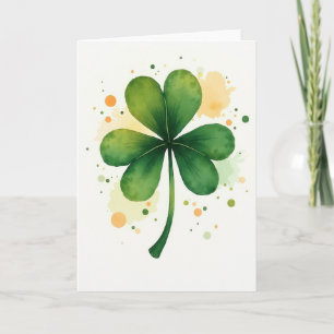 Lucky Shamrock Watercolor Card