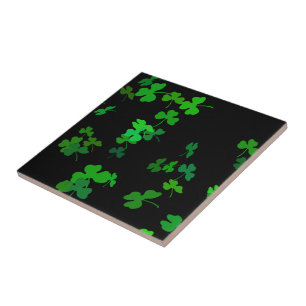 Lucky Shamrocks Ceramic Tile
