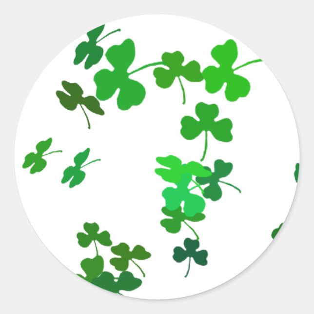 Lucky Shamrocks Classic Round Sticker (Front)