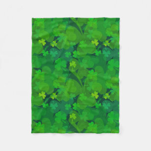 Lucky Shamrocks - Clovers All Over Fleece Blanket