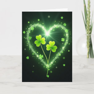 Lucky Shamrocks Glowing Card