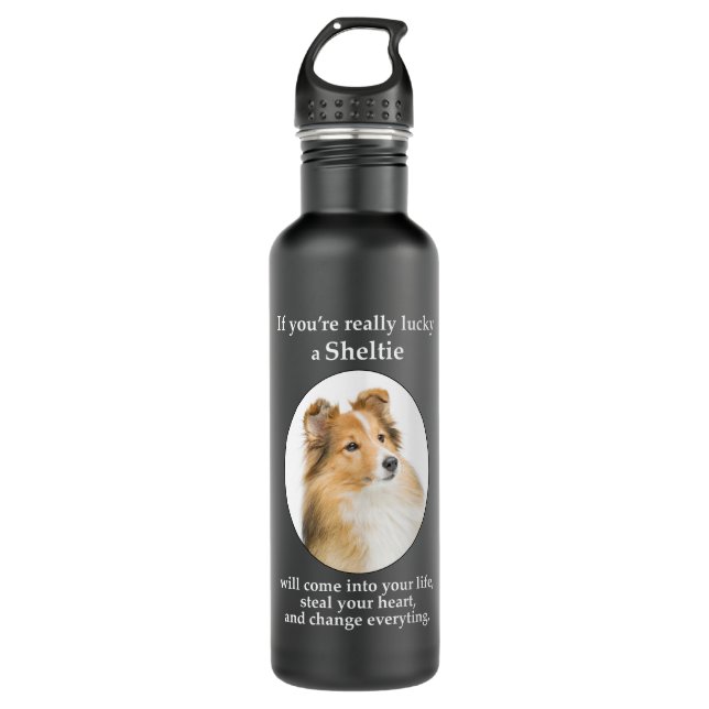 Lucky Sheltie 710 Ml Water Bottle (Front)