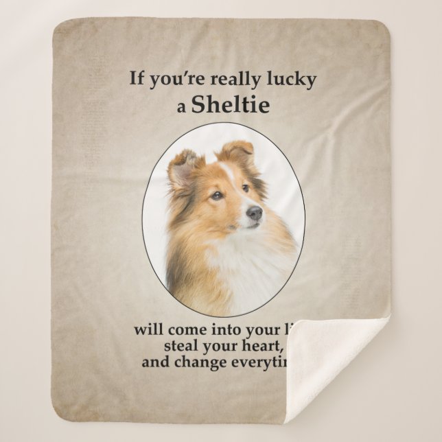 Lucky Sheltie Sherpa Blanket (Front)
