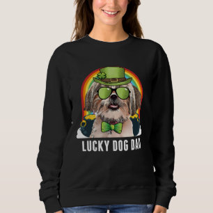 Lucky Shih Tzu Dog Dad St Patricks Day Sweatshirt