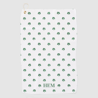 Lucky Shot Monogrammed Irish Clovers Golf Towel