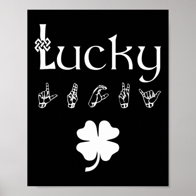 Lucky Sign Language Deaf Awareness St Patricks Day (Front)