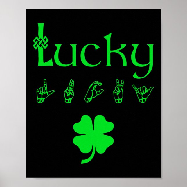 LUCKY Sign Language Deaf Awareness St Patricks Day (Front)
