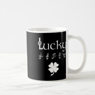 Lucky Sign Language Deaf Awareness St Patricks Day Coffee Mug