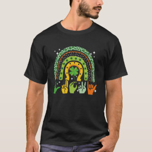 Lucky Sign Language Deaf St Patrick s Day Irish AS T-Shirt