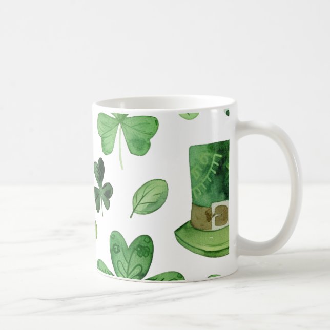 "Lucky Sips with St. Patrick’s Shamrocks!" Coffee Mug (Right)