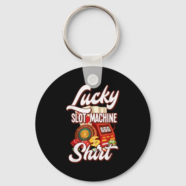 Lucky Slot Machine Casino Las Vegas Gambling  Key Ring (Front)