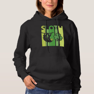 Lucky Sloth St Patrick's Day Irish Vintage Retro S Hoodie