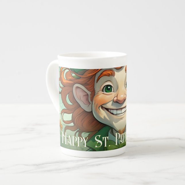 Lucky Smiles on St. Patrick’s Day Bone China Mug (Front Left)