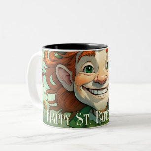 Lucky Smiles on St. Patrick’s Day Two-Tone Coffee Mug