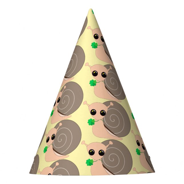 Lucky Snail Paper Party Hat - Customisable (Front)