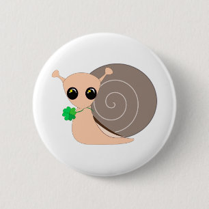 Lucky Snail with Clover Button