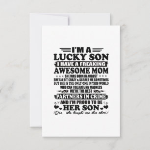 Lucky Son Have A Freaking Awesome Mum Augus RSVP Card