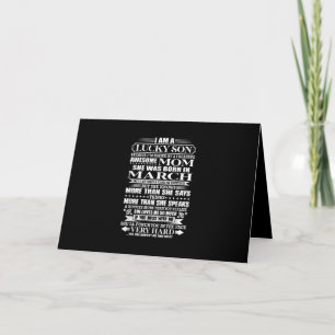 Lucky Son Raised By A Awesome Mum Gift For Mum Card