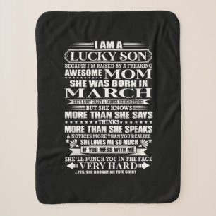 Lucky Son Raised By A Awesome Mum Gift For Mum Sherpa Blanket