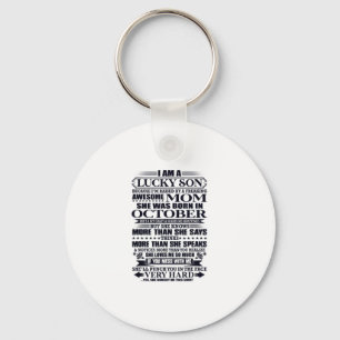 Lucky Son Raised By A Freaking Awesome Mum Key Ring