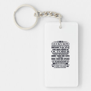 Lucky Son Raised By A Freaking Awesome Mum Key Ring
