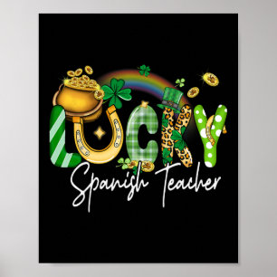 Lucky Spanish Teacher St Patricks Day Family Match Poster