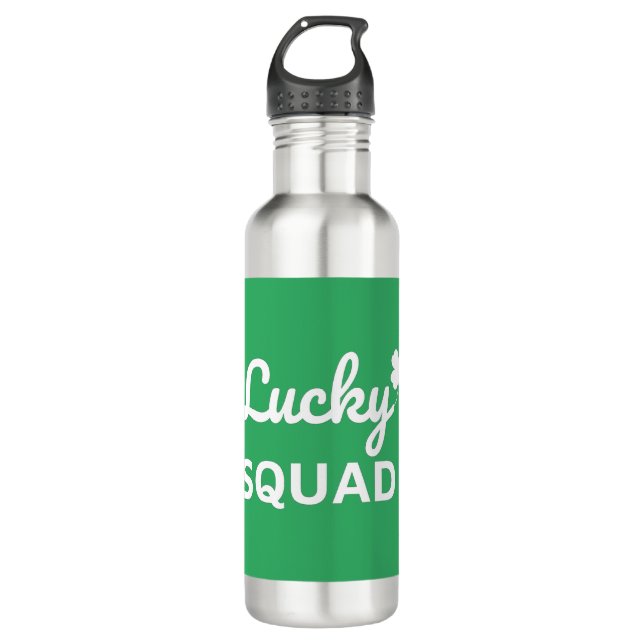 Lucky Squad St. Patrick's Day 710 Ml Water Bottle (Front)