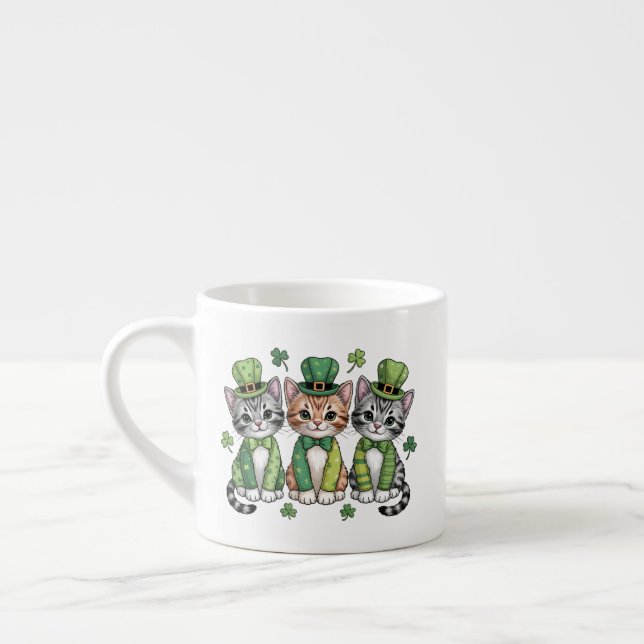 Lucky St. Patrick’s Day Kittens-47474 Espresso Cup (Left)