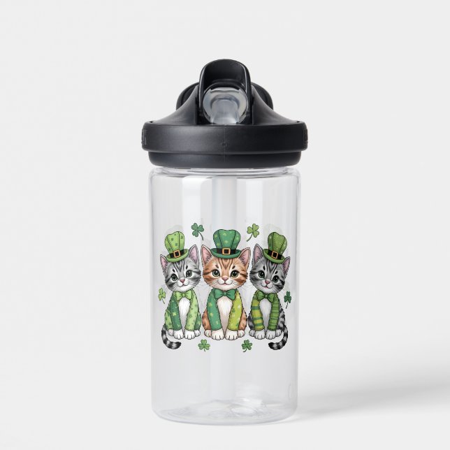 Lucky St. Patrick’s Day Kittens-47474 Water Bottle (Front)