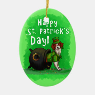 Lucky St. Patrick's Day Dog Ceramic Ornament